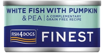 Fish4Dogs Finest Wetfood - Witvis met pompoen en erwt - 12 x 85 g