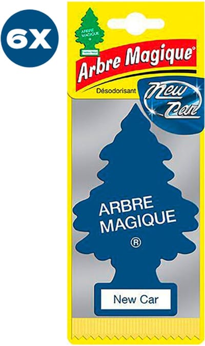6 stuks New Car Arbre Magique Geurboom Luchtverfrisser voor in de auto – Car Parfum – Geurboompje – Geurbooster – Wonderboom – Geurverfrisser – Nieuwe Auto – Autogeur – Autoparfum – Geurblad - Zomer Fris