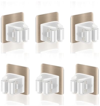 Cosensi- Wandbezemhouder - Wandbezemhouder zonder boren - Wandbezem opslag - Bezemhouder ophangsysteem - Bezemhouder zelfklevend - Set van 6 stuks