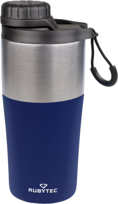Rubytec Shira Bigshot - 350 ml - Thermosbeker - Koffiebeker To Go - Vacuüm Drinkfles - Thermosfles - Waterfles - RVS Drinkfles - Urenlang Koud of Warm Drinken - Lekvrij - BPA-vrij - Navy