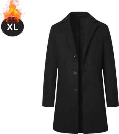 Livano Winterjas - Trenchcoat - Heren - Winter - Herfstjas - Volwassen - Stijlvol - Knopen - Zwart - XL