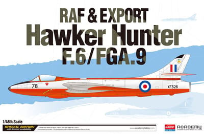 Academy Modelbouwpakket Militaire voertuigen - 12312 RAF - Export Hawker Hunter F.6/FGA.9 - Special Edition - Britse Straaljager Plastic - 1:48 - Modelbouw