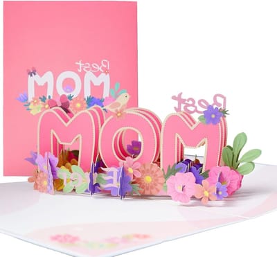 3D Pop-Up Wenskaart voor Moeder, Unieke Filigree Kaart voor Moederdag en Verjaardag, Perfect Cadeau voor Moeders, Rood en Creatief Ontwerp