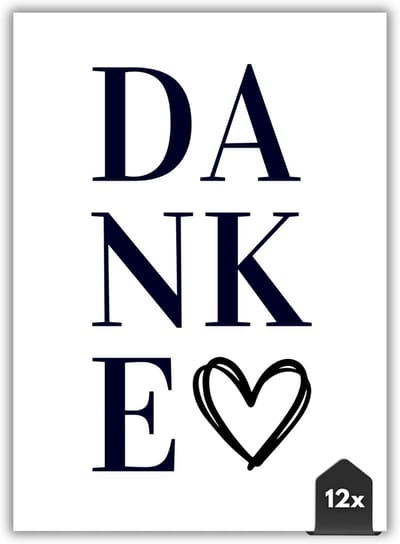 Set van 12 Bedankkaarten Blanco DIN A6 – Tijdloos Design voor Verjaardag en Feest