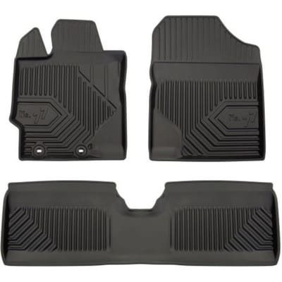 Frogum - Toyota Yaris III 2011-2020 (niet voor Hybride) - Rubberen automatten No.77 - 3 stuks - TPE - 4 cm Rand