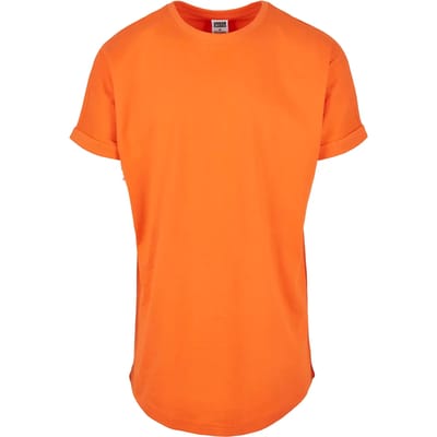 Urban Classics - Long Shaped Turnup Heren T-shirt - S - Oranje