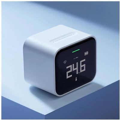 Luchtkwaliteitsmonitor - Slimme Sensor - Binnenklimaat Meten - Vijf Essentiële Metingen - Compact Ontwerp - Zwart