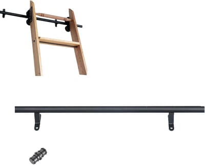 Schuifladder Hardwarekit - Rolladder Baan - Hoge Planken Bereiken - Duurzaam Koolstofstaal - 1 Meter - Zwart