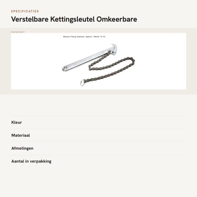 Dailygoods- Kettingsleutel 230 mm - Verstelbare Sleutel - Robuust