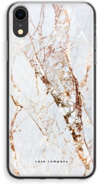 Case Company® - Hoesje geschikt voor iPhone XR hoesje - Goud marmer - Soft Cover Telefoonhoesje - Bescherming aan alle Kanten en Schermrand
