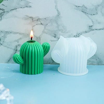 Bougies Savon Fait Main Aromathérapie Faire DIY Moule Goutte de Cristal Ornements Cactus Fabrication de Bougies Moules à Bougies blanc