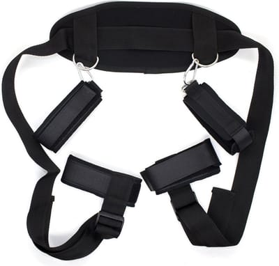 Fixxx - Bondageset met Spreidbanden en Voetboeien - Zwart