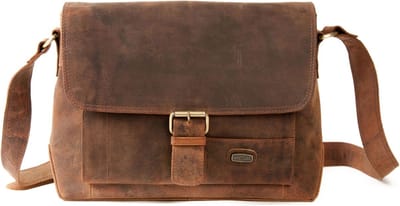 HAROLD'S Leren Business tas Schoudertas Antic Messengerbag Nature Bruine