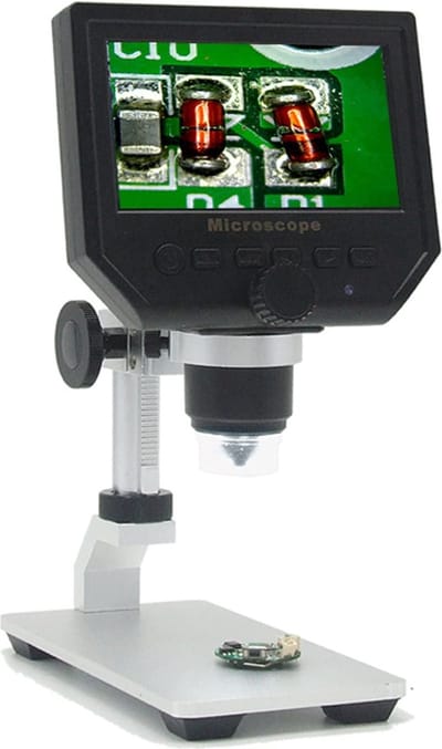 DrPhone DGM2 – Digitale Microscoop – 4.3 inch Scherm - 600X - 1080P met 3.6MP Camerasensor -  8 LED-lampjes – Metalen Standaard - Zwart