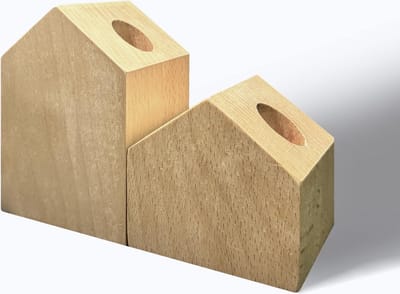 Goodivery ® Handgemaakte Houten Kandelaars Set van Twee met Modern Design voor Huisdecoratie