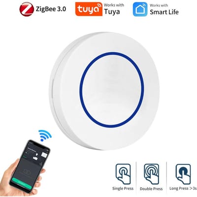 Tuya Smart ZigBee SOS-knop Sensor Alarm WiFi Ouderen Verzorger Pager SOS-oproepknop Medisch alarmsysteem Tuya Smart Via Remot F03518 white