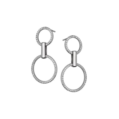 Zilveren Oorbellen met Zikonia - Zilver Oorhangers - Amona Jewelry