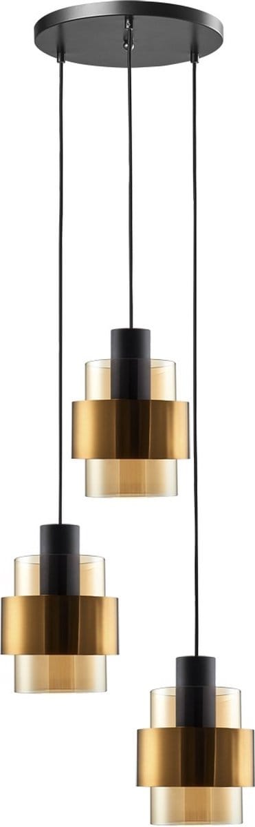 Freelight - Hanglamp Chiasso 3 lichts Ø 35 cm zwart goud