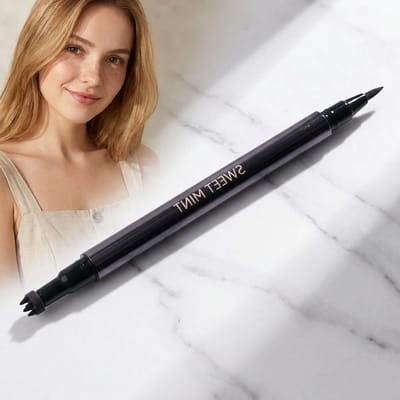 2-in-1 Vlekkenstempel en Eyeliner, Waterproof en Duurzaam, Natuurlijke Henna Bruine Vlekken voor een Zonnige Look, Perfecte Make-up voor een Zomerachtige Glans