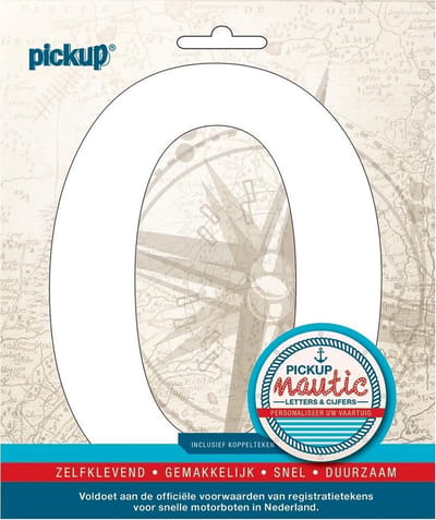 Pickup Nautic plakcijfer 150mm wit 0