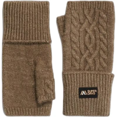 Superdry Cable Luxe Handwarmers Handschoenen Bruin Vrouw