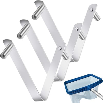Set van 3 Universele V-Clips voor Zwembad en Spa Skimmer Netten, Roestvrij Stalen Bevestigingen voor Inground en Boven Grondse Zwembaden