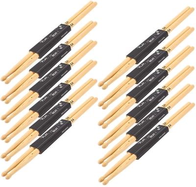 Dailygoods - 12 Paar 5A Drumsticks Drumsticks Promark Multipack, Drumsticks 5aSticks Esdoornhout Gemaakt Waterdruppelvormig Vel OnStage Performance Geschikt voor Snare Drums Oefendrums