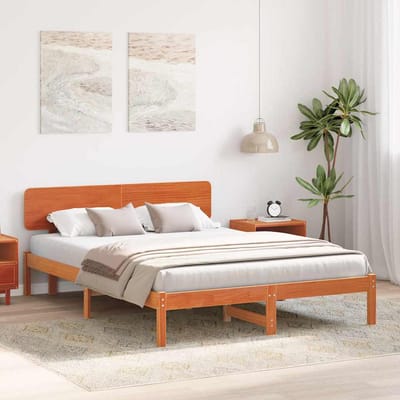 vidaXL - Bedframe - Wasbruin - 200 - x - 200 - cm - Massief - grenenhout