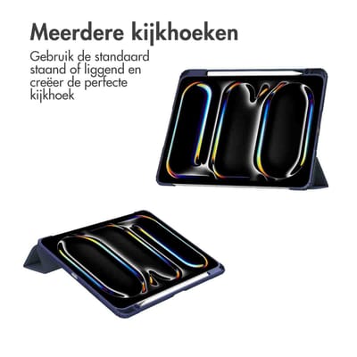 imoshion Tablet Hoes - Geschikt voor Apple iPad Pro 11 (2025) M5 / Pro 11 (2024) M4 - Trifold Hardcase Bookcase - Donkerblauw