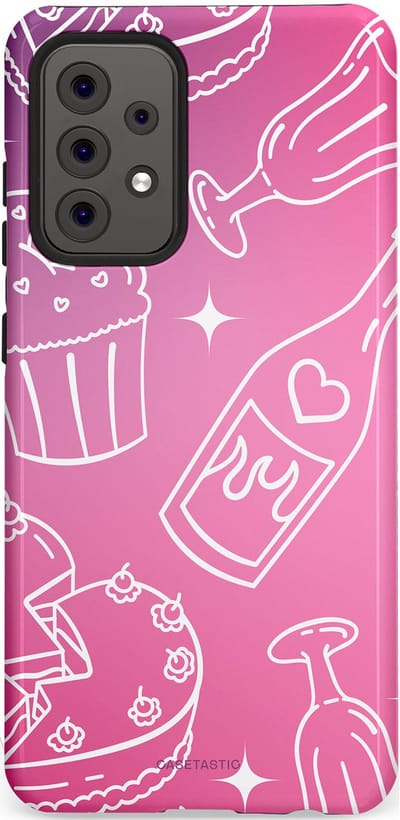 Casetastic Hoesje Geschikt voor Samsung A52 (4G/5G/s) - Stijlvolle Beschermende Duo-layer Case - Roze Gebakfeest