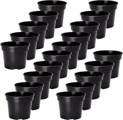 Garronda Plantenpot Bloempot - Kunststof - Rond – Plantenbak – Zwart – 20 Stuk – Zwart, 15cm H=11.5cm - GD-NIC-SBX90