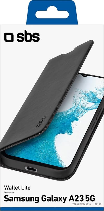SBS Wallet Lite Telefoonhoesje geschikt voor Samsung Galaxy A23 - Zwart
