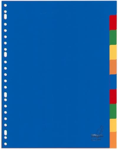 Tabbladen Kangaro 23-gaats A410M 10-delig assorti PP - 25 stuks