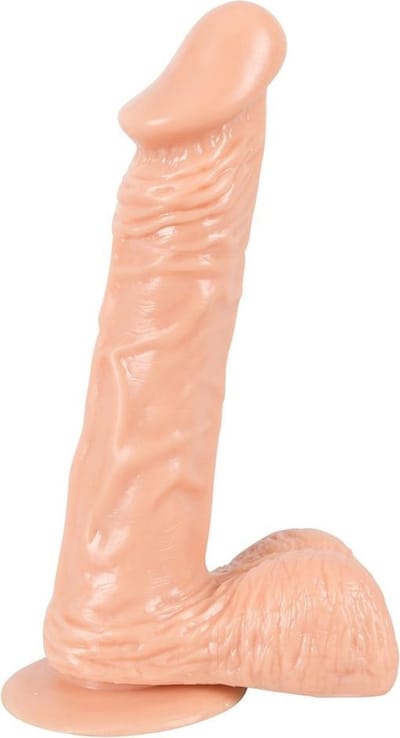 You2Toys – Realistische Dildo met Zuignap Grote Variant voor een Vluggertje Past in Meeste Handtassen - 22,5 cm - beigeig