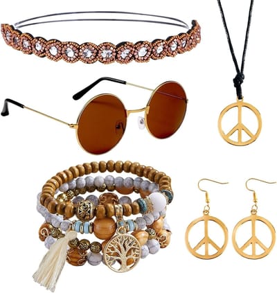 Hippie accessoires voor vrouwen: kostuums, sieraden, zonnebrillen en meer voor carnaval en feesten