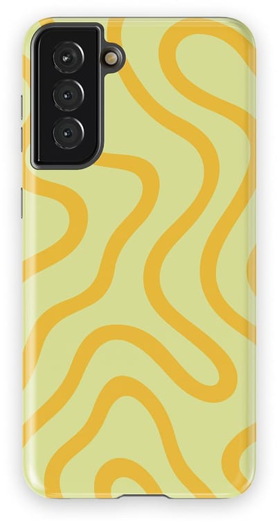 DripCase Curvy Lines Hoesje Samsung Galaxy S21 Plus | Backcover met Mag | Design Tough Case Samsung Galaxy S21 Plus Lemon Loop