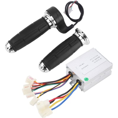 12V500W Fiets Gashendel Handvatten Borstel Controller Anti-Slip Plating Handvat Elektrische Fiets Accessoire black