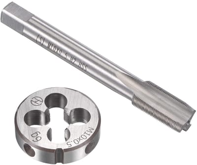 Dailygoods- Tap- en Matrijzenset M10 x 0,5 mm - Heavy-Duty - Schroefdraadmeter - Nauwkeurige Snijprestaties - Verlengde Duurzaamheid - Ideaal voor Reparatie - Schroefdraadset