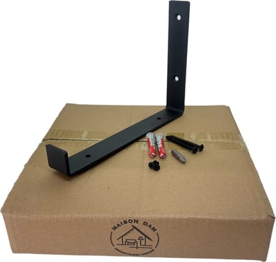 Maison DAM - Plankdragers L vorm up – Voor plank 20cm - Mat zwart - Staal