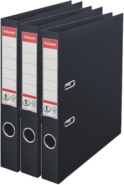 Set van 10x stuks ringband mappen/ordners zwart 50 mm 2 gaats A4 - Documenten/papieren opbergen/bewaren - Kantoorartikelen