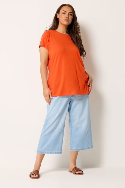 Yours Oranje Tshirt Met Korte Mouwen Size 42