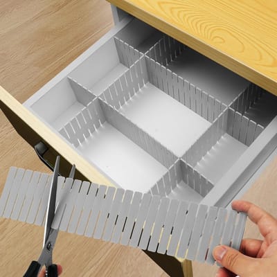 Verstelbare Ladeverdeler voor Organisatie, 16-delige Set Plastic Scheidingswanden voor Keuken, Kantoor en Make-up Accessoires