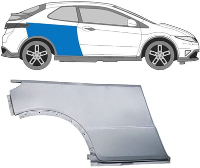 Reparatiepaneel achterspatbord voor Honda Civic 2005-2011 / Rechts