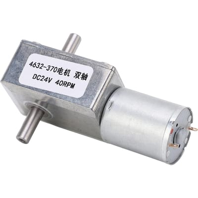 DC Tandwielmotor Dubbele As Rotatierichting Instelbaar Vierkant Turbine Worm Snelheidsreductie