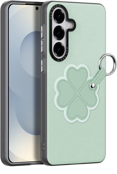 Dux Ducis Luvy Geschikt voor Samsung Galaxy S26 PU-leren backcover hoes met ringhouder - Klavertje/Groen