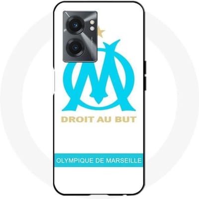 Coque Realme V23 logo om olympique de marseille blanc Fond - Maniacase