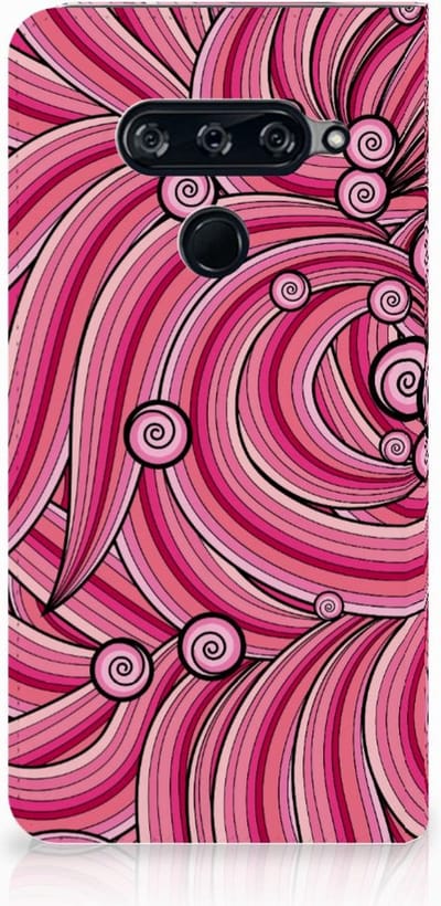 LG V40 Thinq Bookcase Swirl Pink