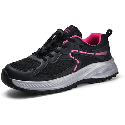 Nieuwe Hete Stijl Dames Hardloopschoenen Vetersportschoenen Outdoor Joggen Wandelen Atletische Schoenen Sneakers Voor Dames Ouderen schoenen 42 black