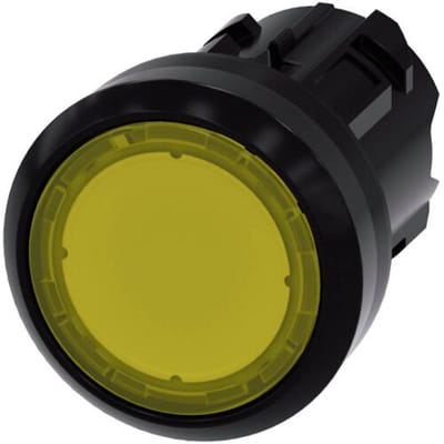Siemens 3SU10010AB300AA0 3SU1001-0AB30-0AA0 Verlichte druktoets Bedieningsknop vlak, Kunststof frontring Geel 1 stuk(s)