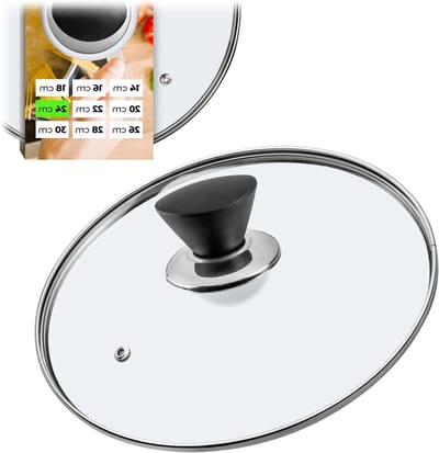 Glazen Pan Deksel - Universeel Deksel - Koken Zonder Koken - Met Stoomgat - 24 cm - Transparant